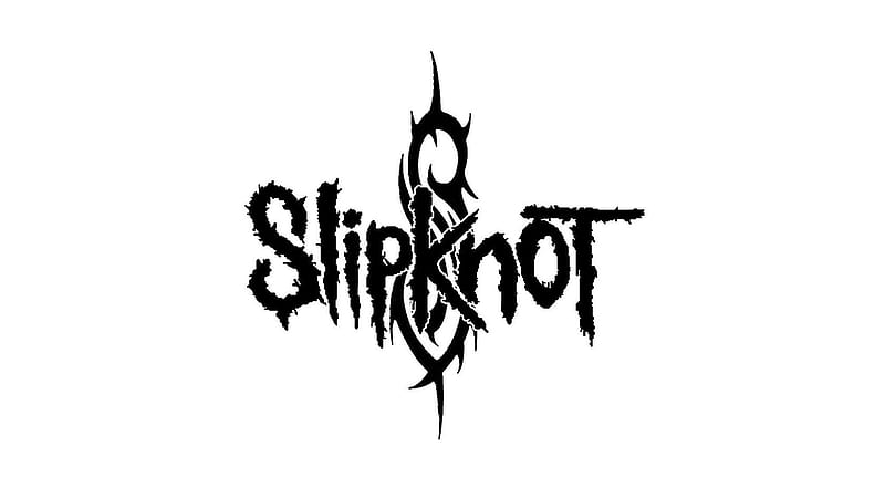 Black Slipknot Word In White Background Music, HD wallpaper