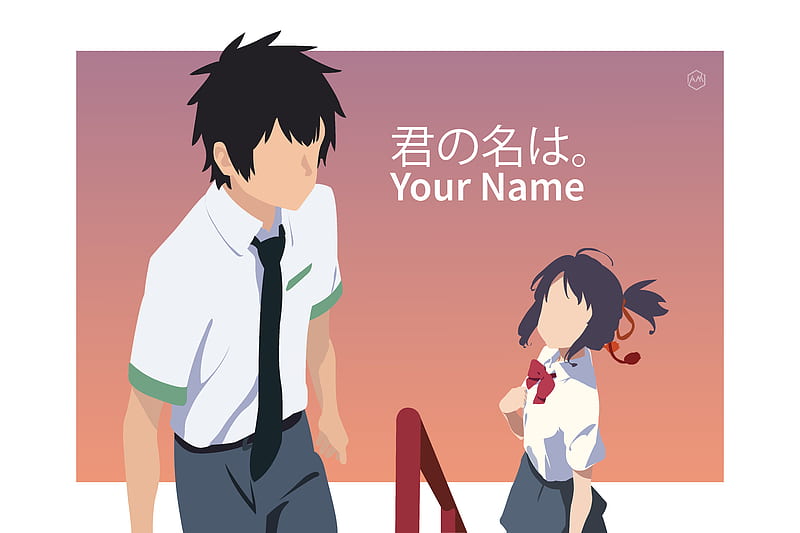 Anime Your Name. Mitsuha Miyamizu Kimi No Na Wa. Taki Tachibana