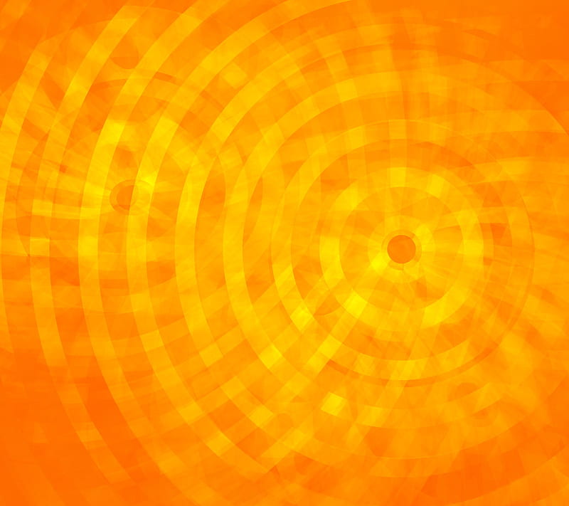 Orange to Yellow, abstract, android, background, circles, optical, pattern, HD wallpaper