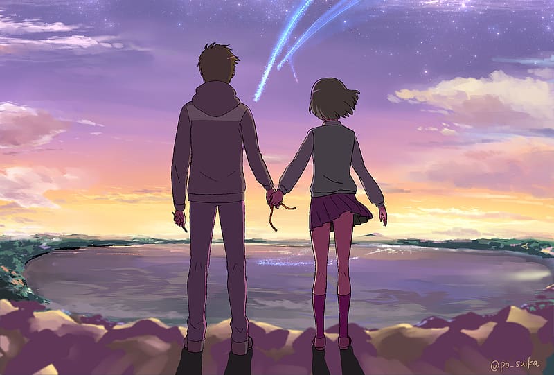 Anime, Your Name, Kimi No Na Wa, Mitsuha Miyamizu, Taki Tachibana, HD wallpaper