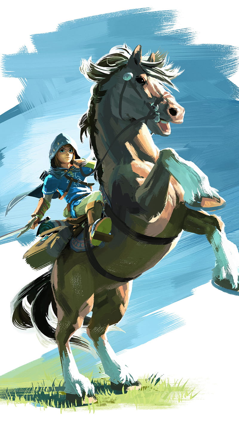 Link And Epona, botw, horse, link, HD phone wallpaper