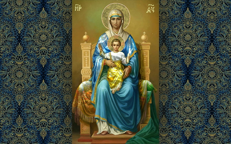 Mother of God, Jesus, Mary, Baby, Virgin, icon, HD wallpaper