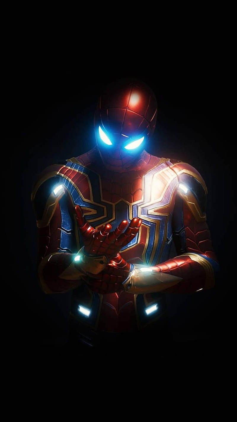 Iron Spider-Man, marvel, tony stark, iron man, infinty war, avengers, endgame, HD phone wallpaper