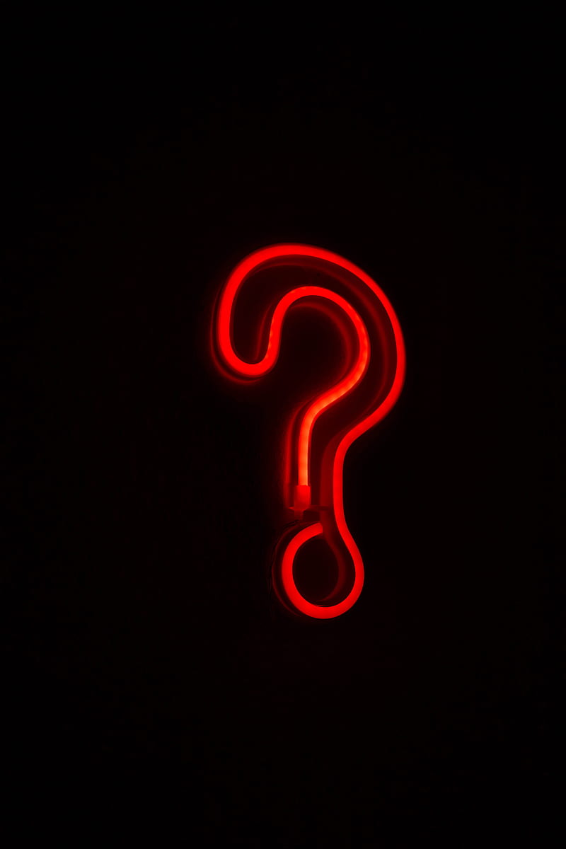 Question mark, symbol, neon, red, dark, HD phone wallpaper | Peakpx
