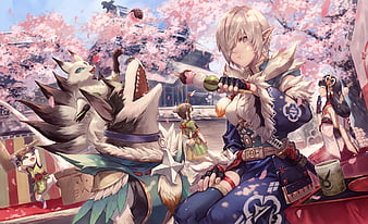 Monster Hunter anime soft shading anime girls wallpaper, 1619x960, 224464