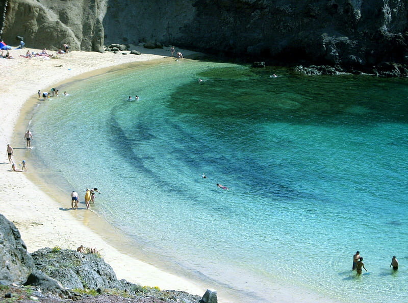 Papagayo beach Lanzarote, beach, sand, water, beaches, nature, sea, HD wallpaper