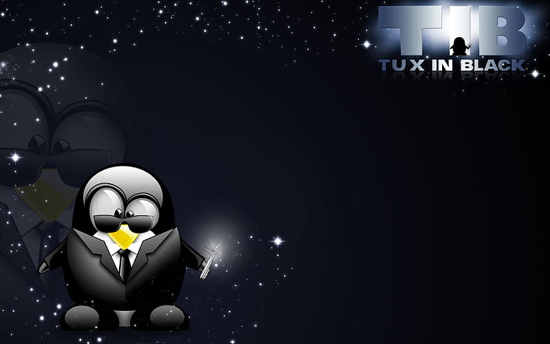 tux-meninblack, black, linux, tux, penguin, HD wallpaper