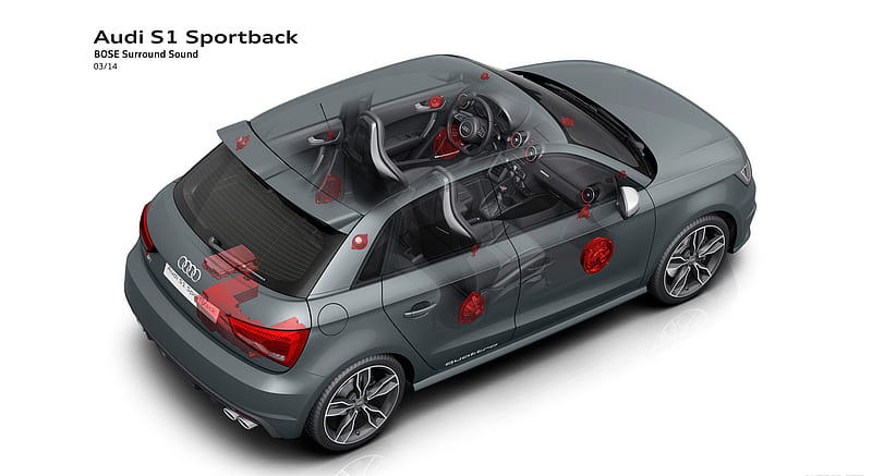 2015 Audi S1 Sportback - BOSE Sound System - Technical Drawing , car, HD wallpaper