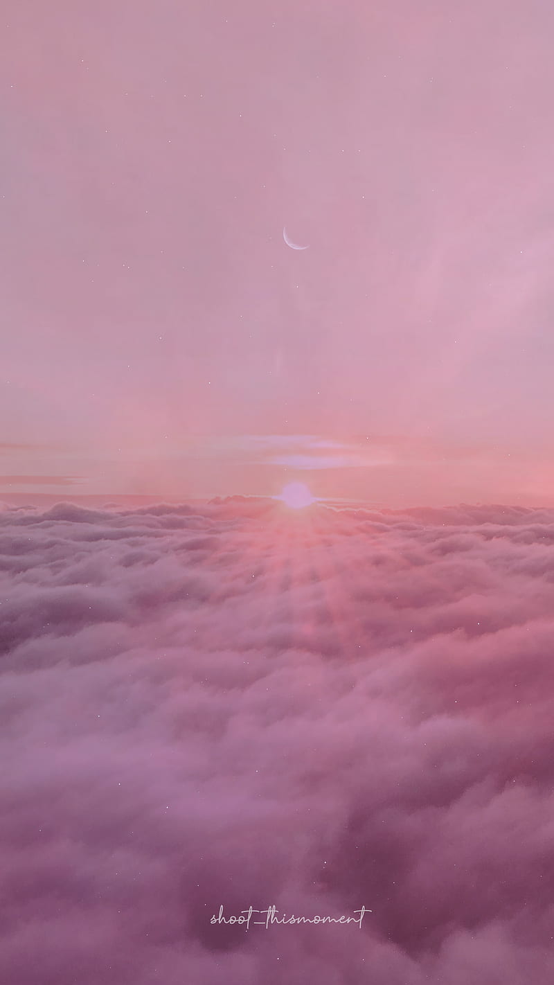 Sunrise, aesthetics, clouds, cloudscape, cosmic, crescent, crescent ...