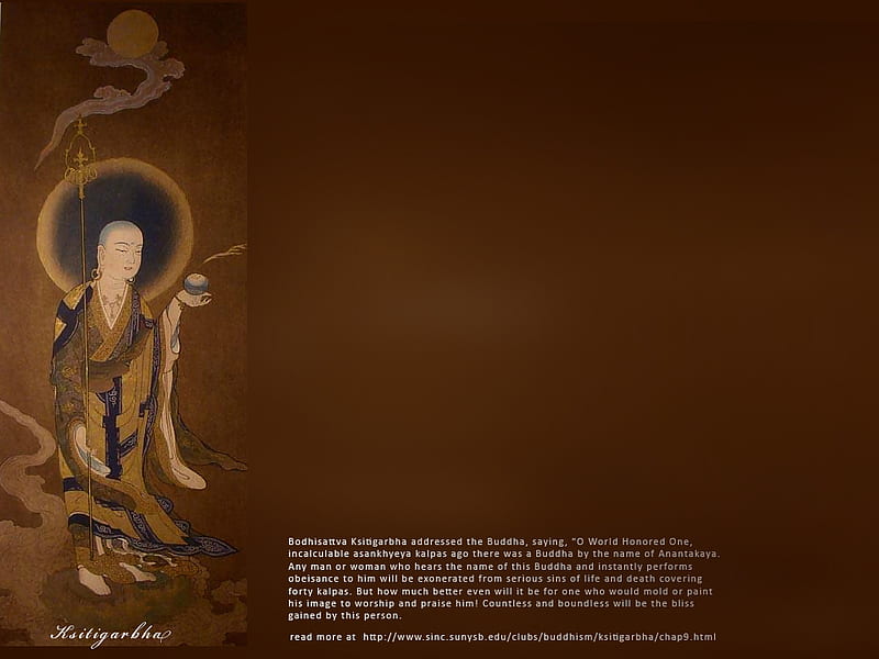 Ksitigarbha Buddhism, buddha, buddhism, ksitigarbha, mantras, HD wallpaper