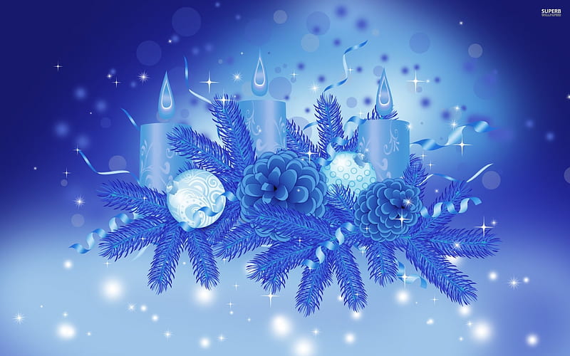 christmas centerpiece, Christmas Blue, Centerpice, HD wallpaper