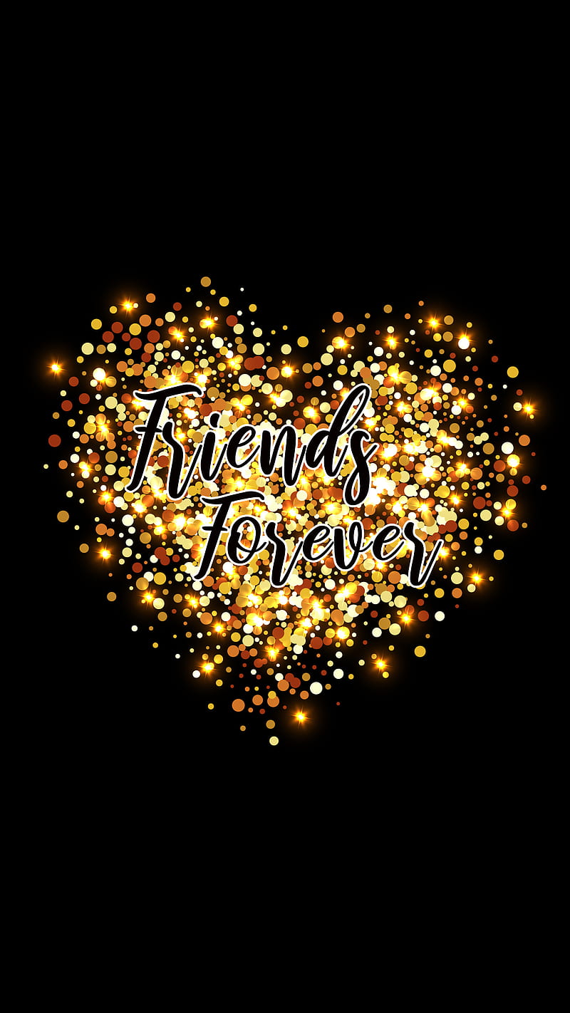 Friends forever, Bff, amigas, amoled, best friend, bestie, black, friend,  gold, HD phone wallpaper | Peakpx