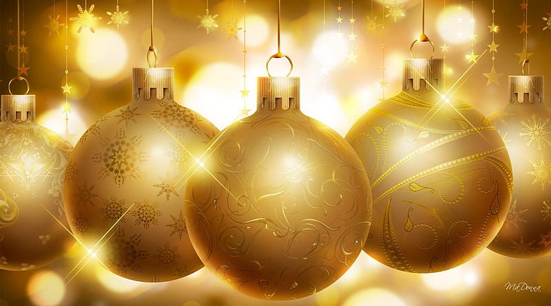 Gold Christmas Shine, stars, feliz navidad, glow, christmas, shine ...