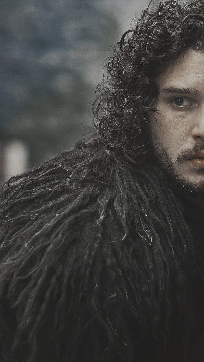 Jon Snow, game of thrones, kit harington, white wolf, HD phone wallpaper