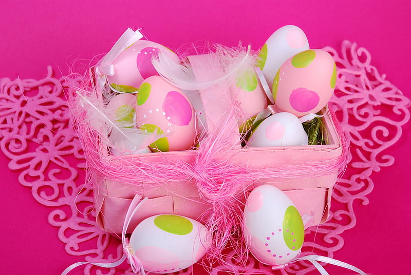 Easter Time, eggs, easter, holiday, basket, HD wallpaper