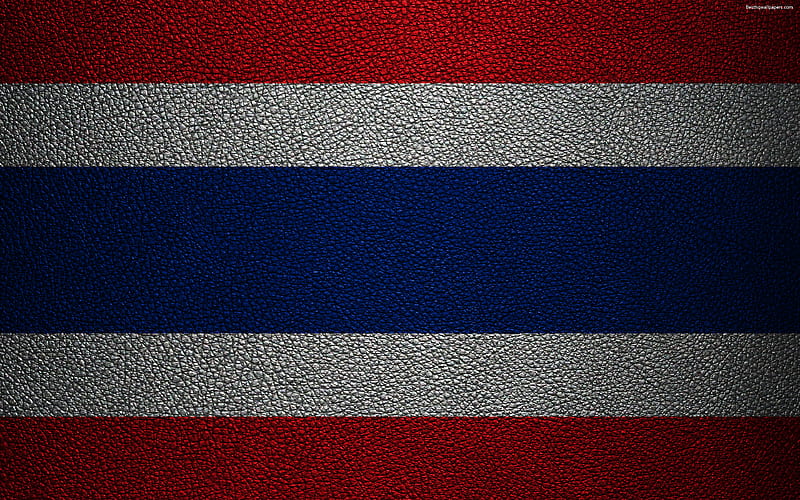 Flag of Thailand leather texture, Thailand flag, Asia, world flags, Thailand, HD wallpaper