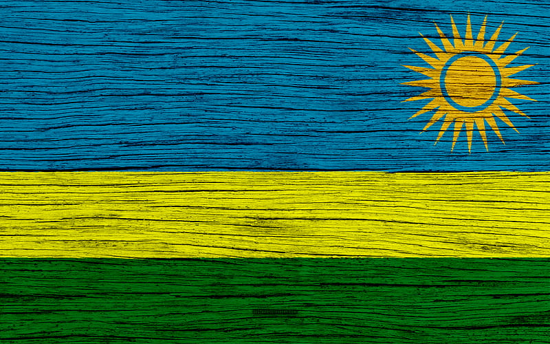 Flag of Rwanda Africa, wooden texture, Rwandan flag, national symbols, Rwanda flag, art, Rwanda, HD wallpaper