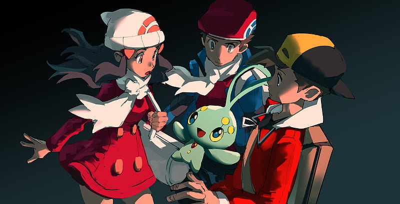 Pokémon, Hibiki (Pokémon), Hikari (Pokémon), Kouki (Pokémon), Manaphy (Pokemon), HD wallpaper