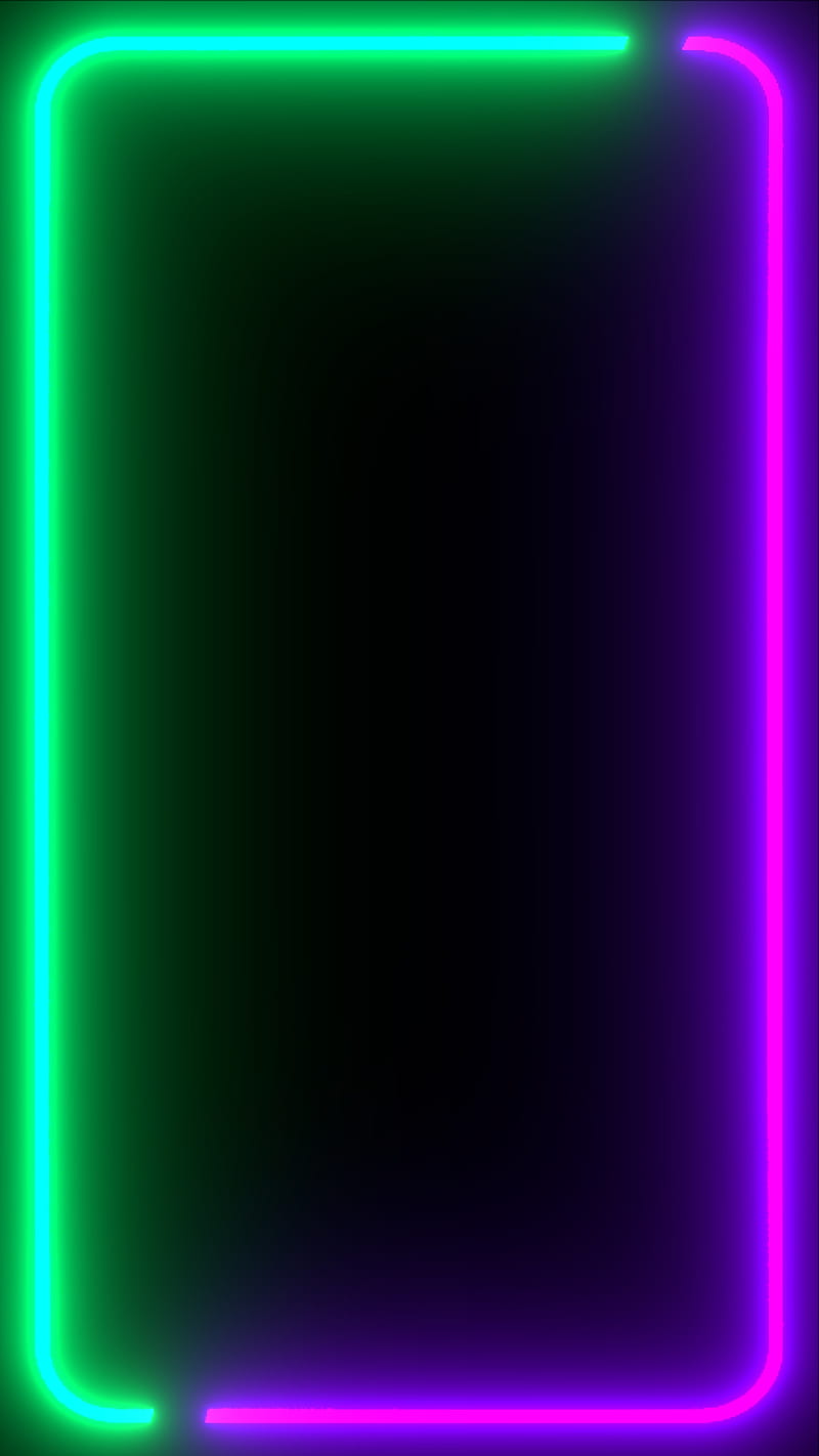 Beam Frame 2, amoled, border, dark, green, iphone, light, neon, samsung, violet, HD phone wallpaper