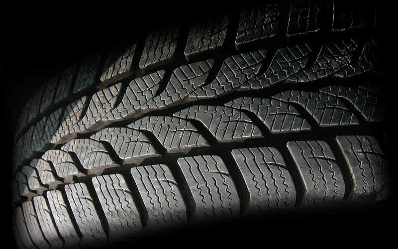 car tire, macro, car tires, wheel, black background, tire backgrounds, HD wallpaper