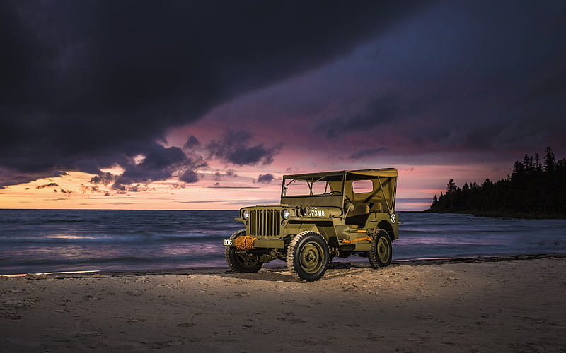 Willys MB, 1944, Ford GPW, US Army Truck, World War II, military SUV, US Army, american retro cars, HD wallpaper