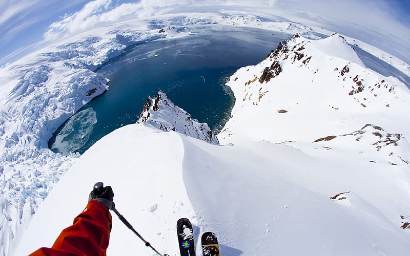 Antarctica skiing travel snow-Nature High Quality, HD wallpaper