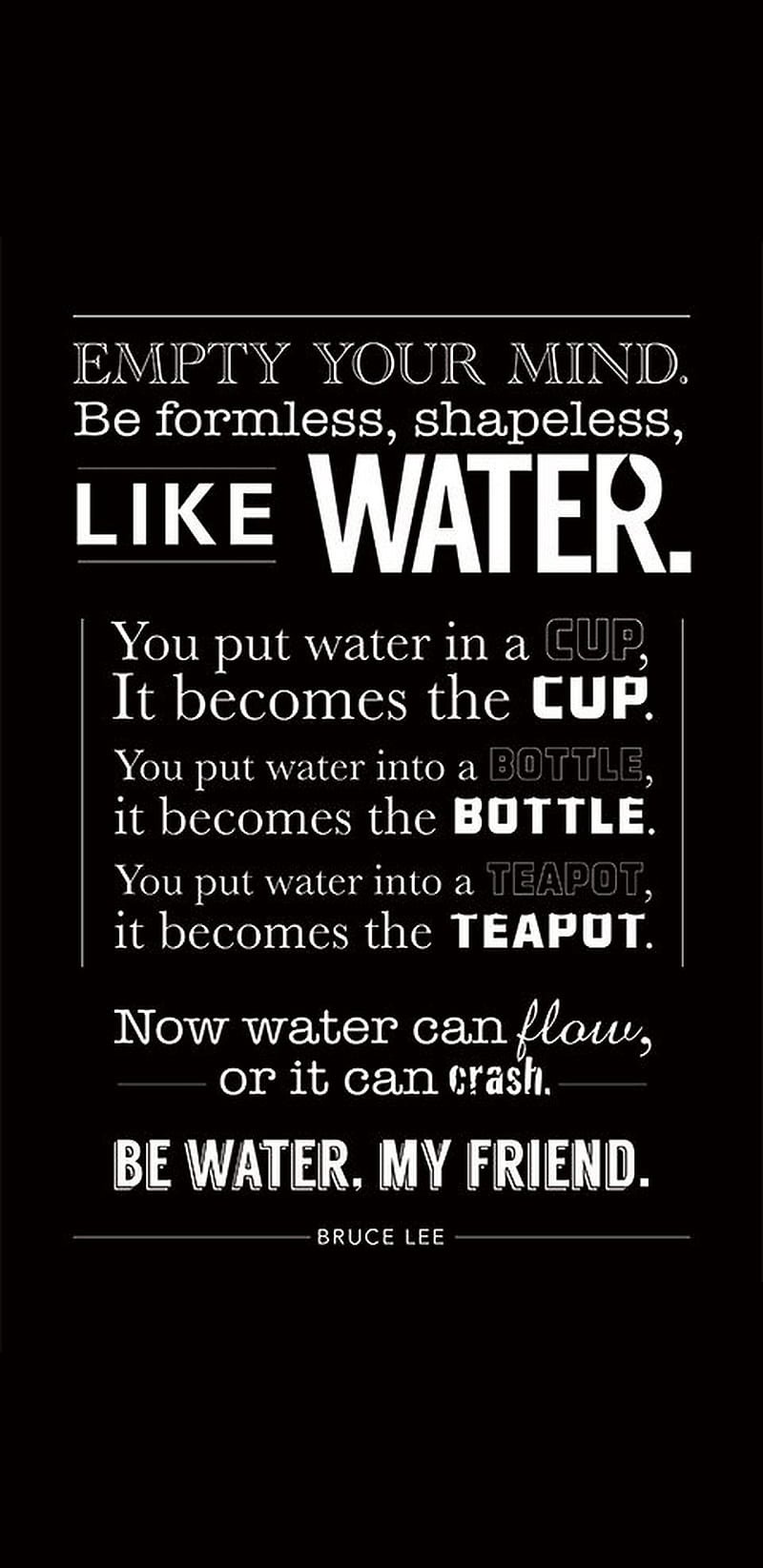 Be Water, bruce lee, note 8, sayings, HD phone wallpaper | Peakpx