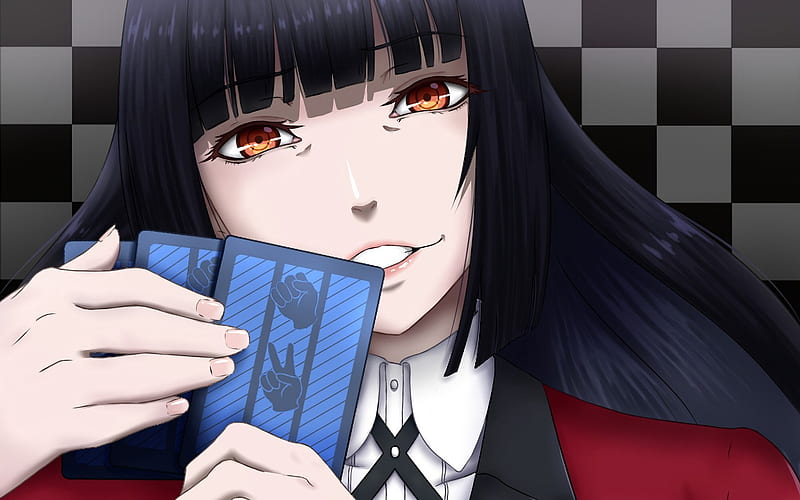 Yumeko Jabami gambling school, kakegurui, anime manga girl | Poster