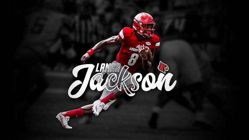 Lamar Jackson Is Wearing Red And White Sports Dress And Helmet With Baltimore Ravens Logo Sports, HD wallpaper