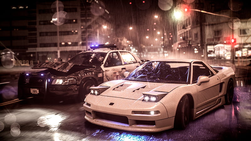 Need For Speed Acura Nsx Vs Police Car , need-for-speed, games, acura-nsx, carros, HD wallpaper