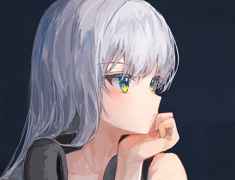 Anime Girl Blue Eyes Grey Hair HD wallpaper  Peakpx