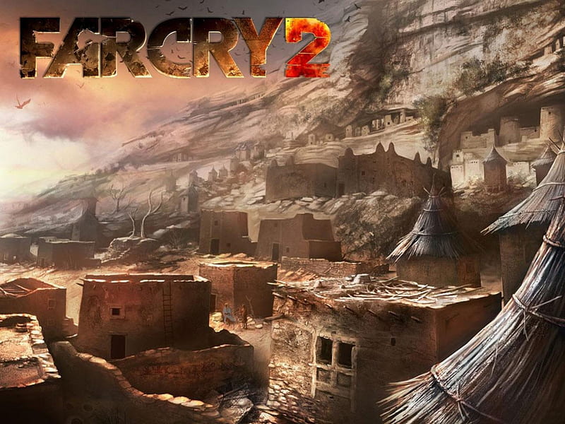 Far Cry 2 (Huts), far cry 2, xbox 360, farcry, ubisoft, farcry2, HD wallpaper