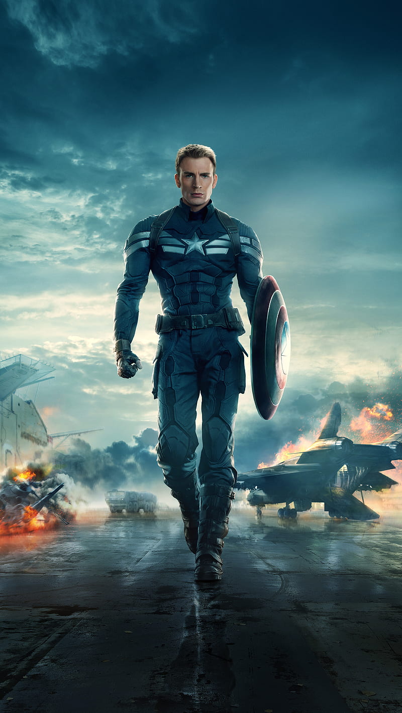 Captain America, avengers, civil war, fire, hero, marvel, sky, HD phone wallpaper