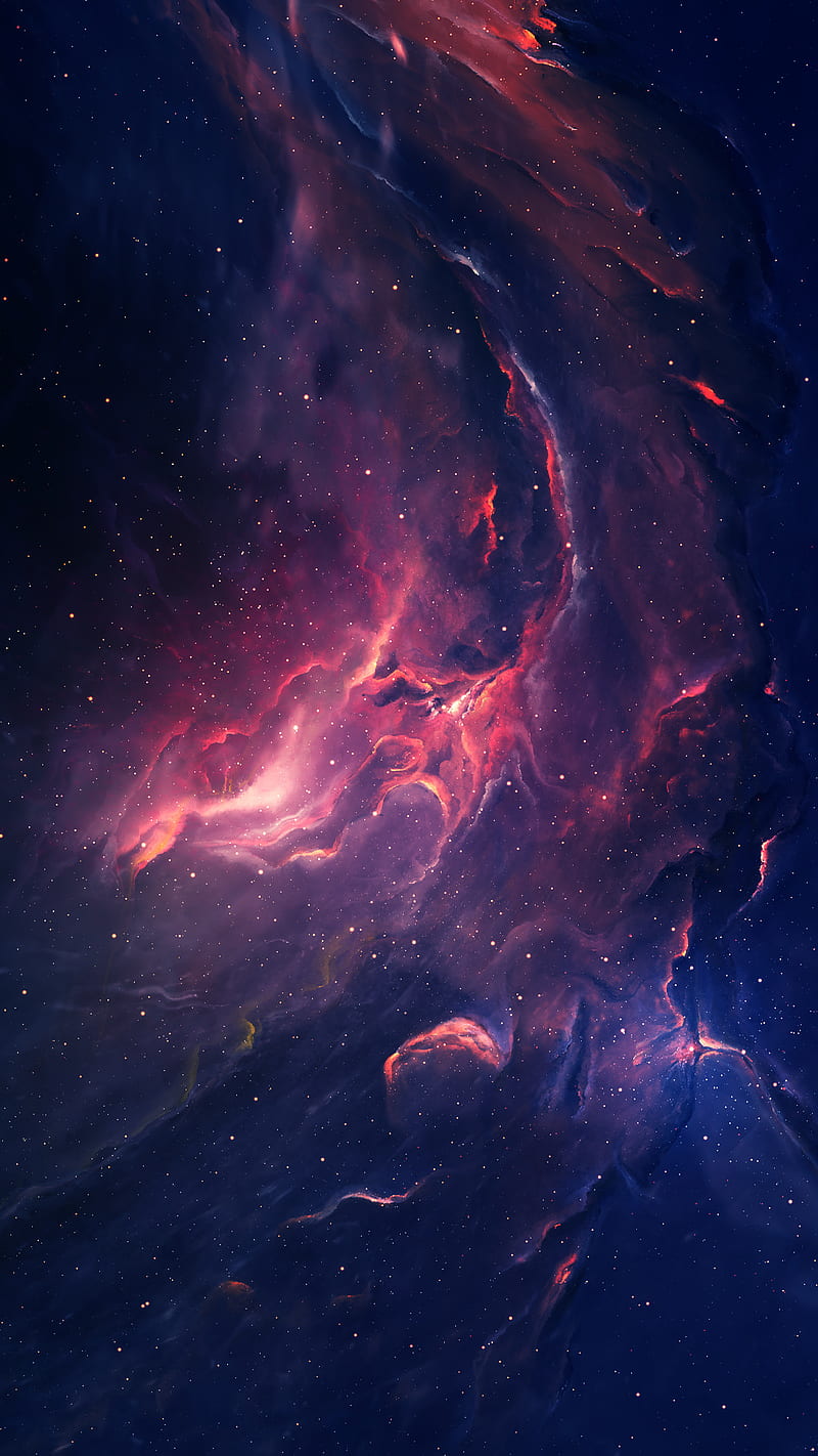 Eden Nebula, blue, space, fi, fire, galaxy, red, space, HD phone wallpaper