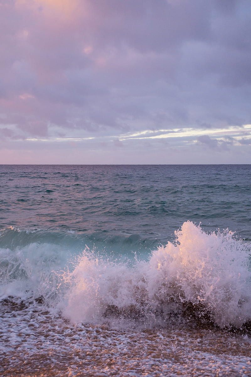 sea, waves, spray, water, splash, shore, HD phone wallpaper