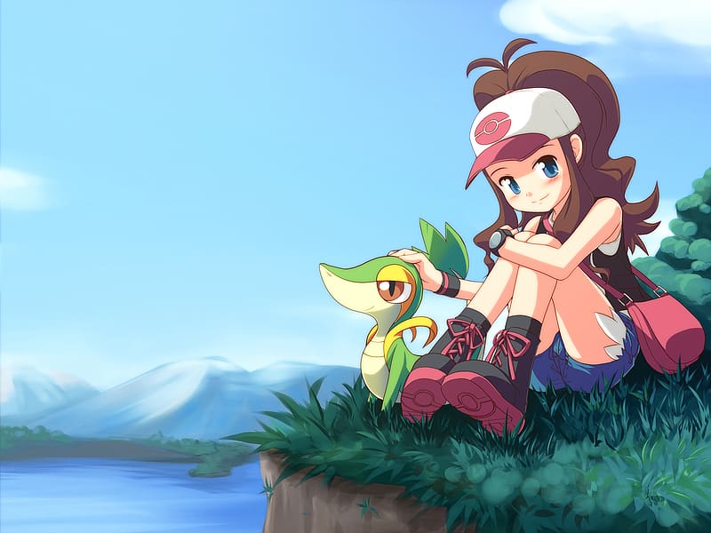 Pokémon, Video Game, Pokemon: Black And White, Snivy (Pokemon), Hilda (Pokémon), HD wallpaper