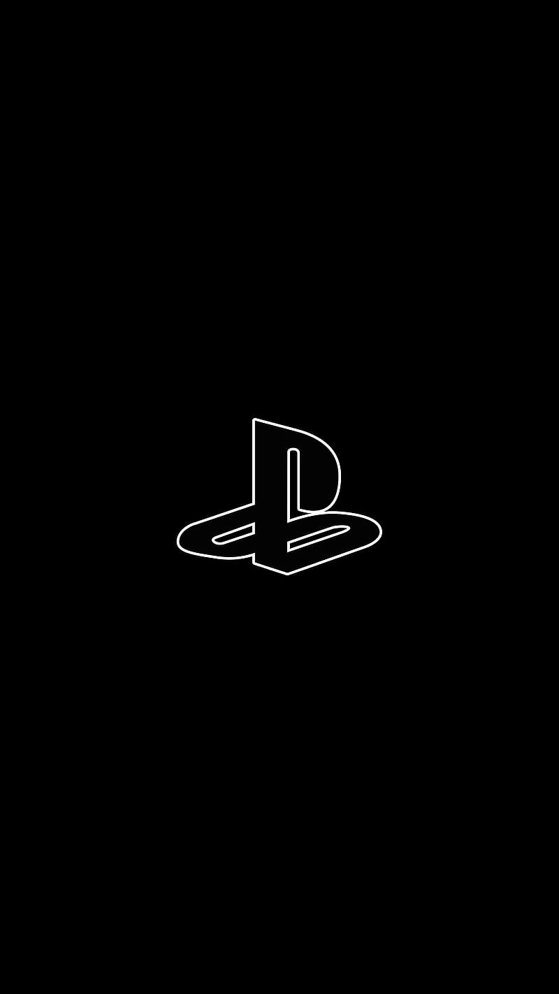 Black Playstation, amoled, dark, games, logo, sony, HD phone wallpaper