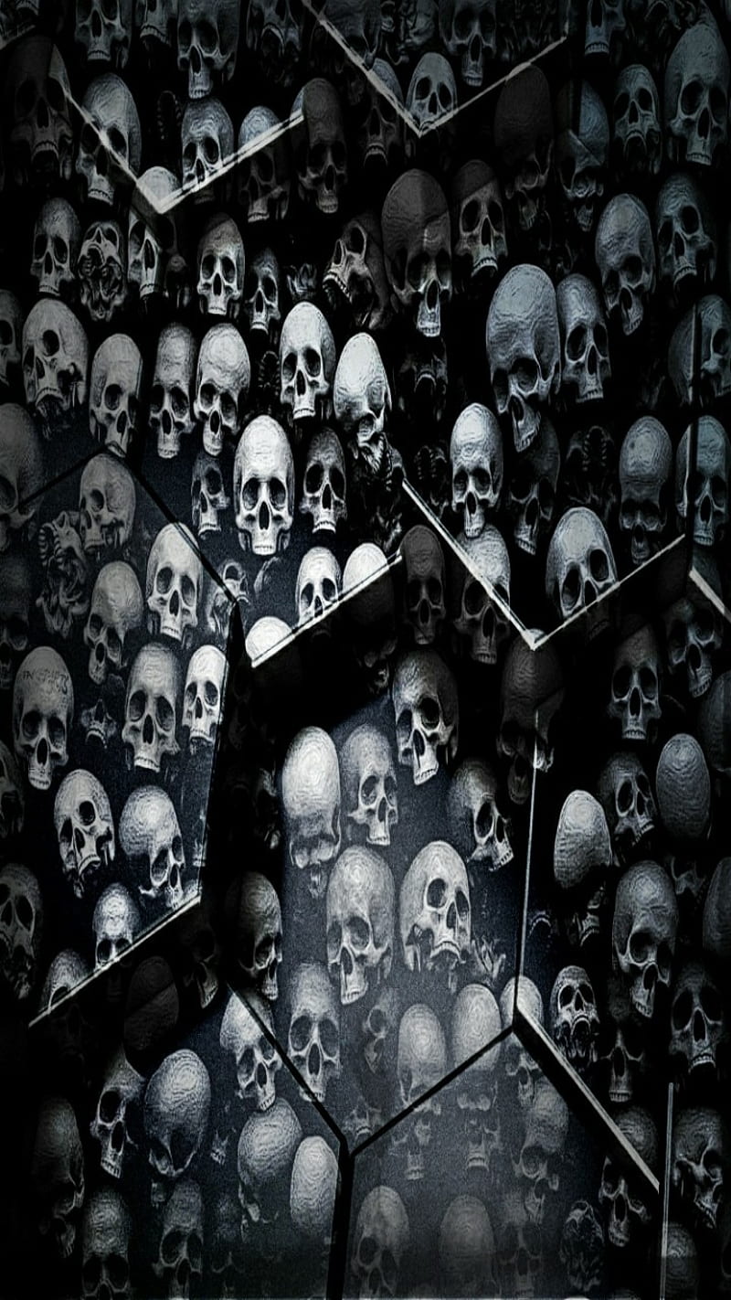 3D skulls, HD phone wallpaper 3D skulls, HD phone wallpaper