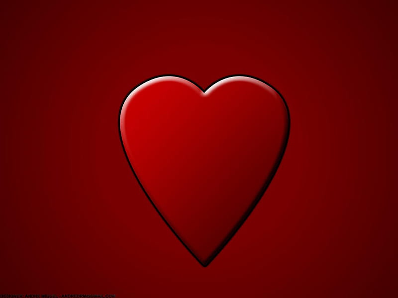 Heart, red, 3d, absract, HD wallpaper
