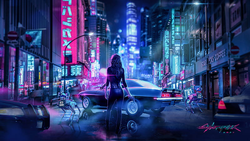 Video Game, Cyberpunk 2077, City, Girl, Night, HD wallpaper