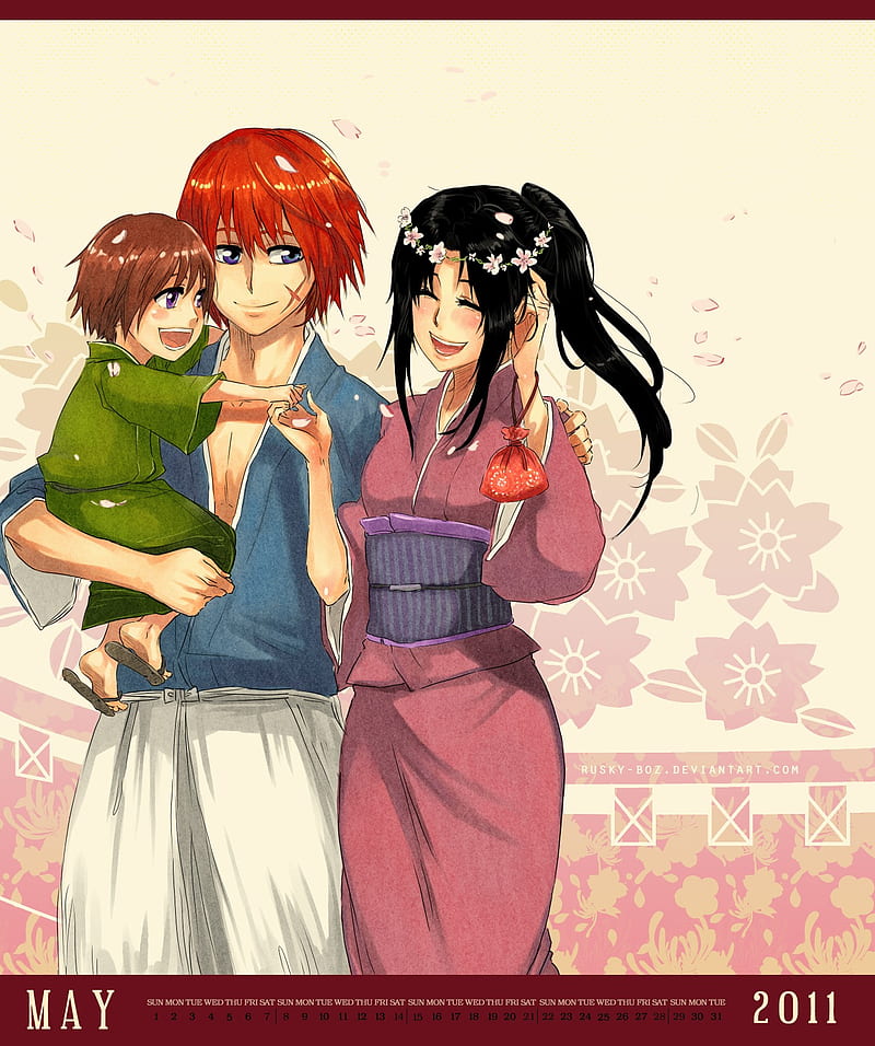 anime, Rurouni Kenshin, anime boys, calendar, 2011 (Year), children, anime girls, HD phone wallpaper