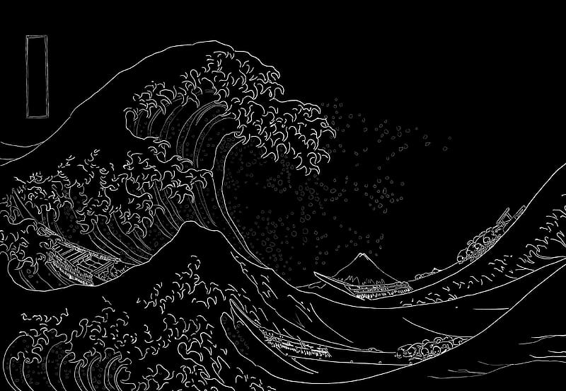 Wave of Kanagawa Minimal, HD wallpaper