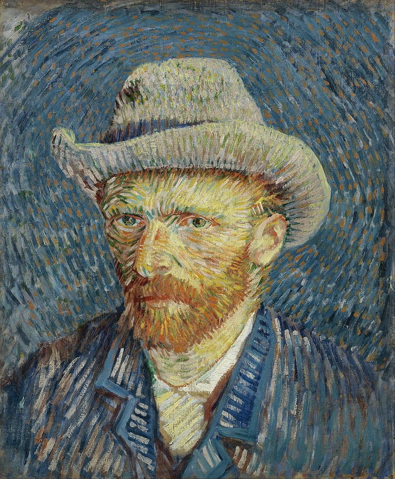 Vincent van Gogh, self-portrait, starry night, HD phone wallpaper