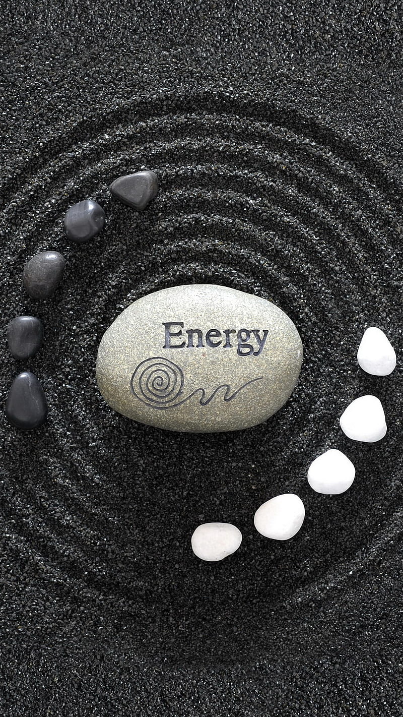 Zen Garden, energy, sand, stone, HD phone wallpaper