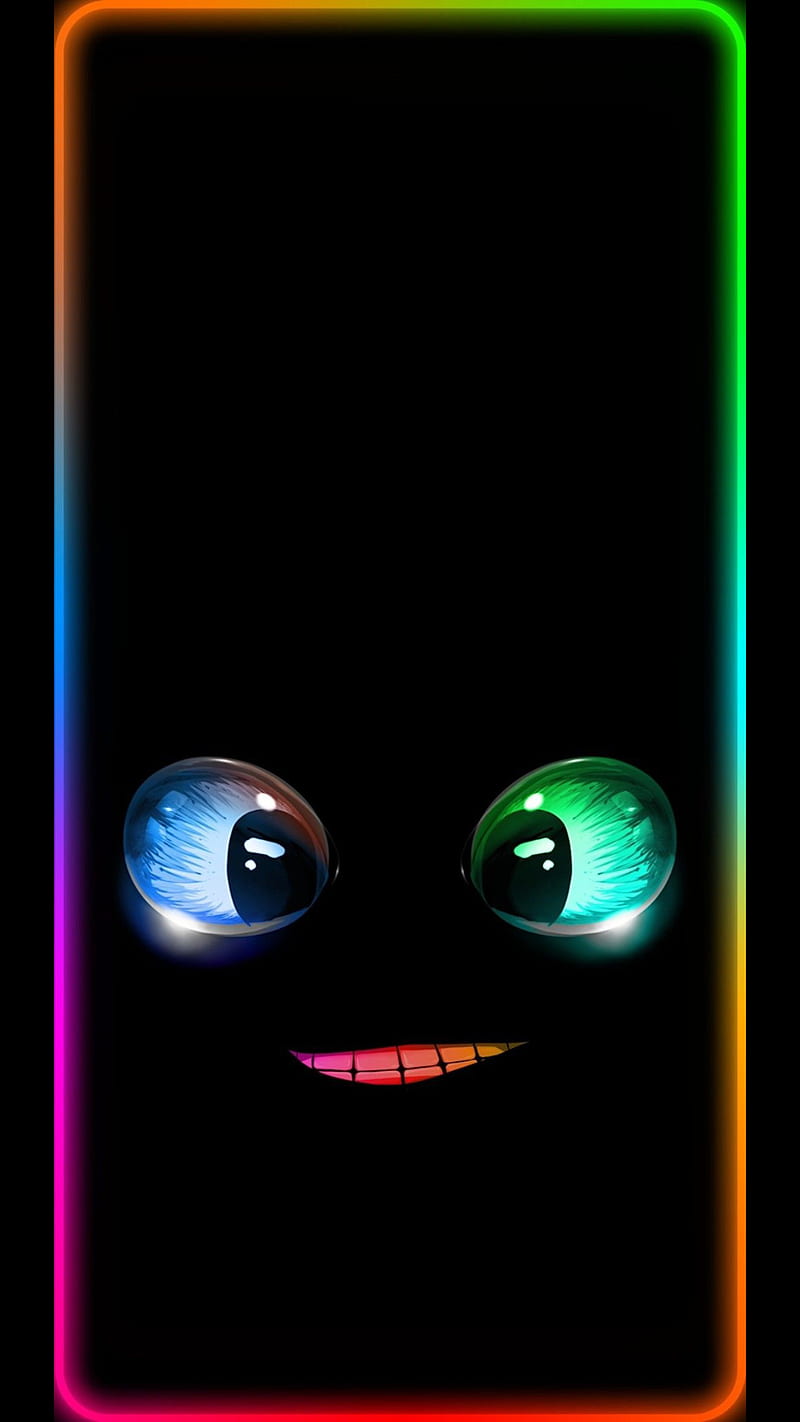 Funny, black, cartoon, colorful, edge, eyes, mouth, HD phone wallpaper |  Peakpx