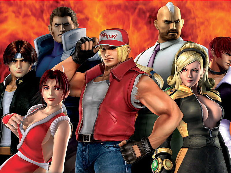 King of Fighters, girl, guys, video game, fighters, wide, style, HD wallpaper