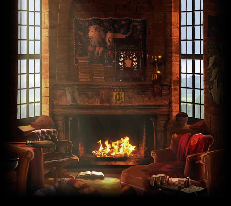 Gryffindor, gryffindor common room, harry potter, pottermore, HD wallpaper