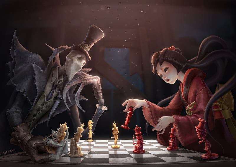 Woman and Grim Reaper playing chess wallpaper wallpaper, 1920x1080, 1336184