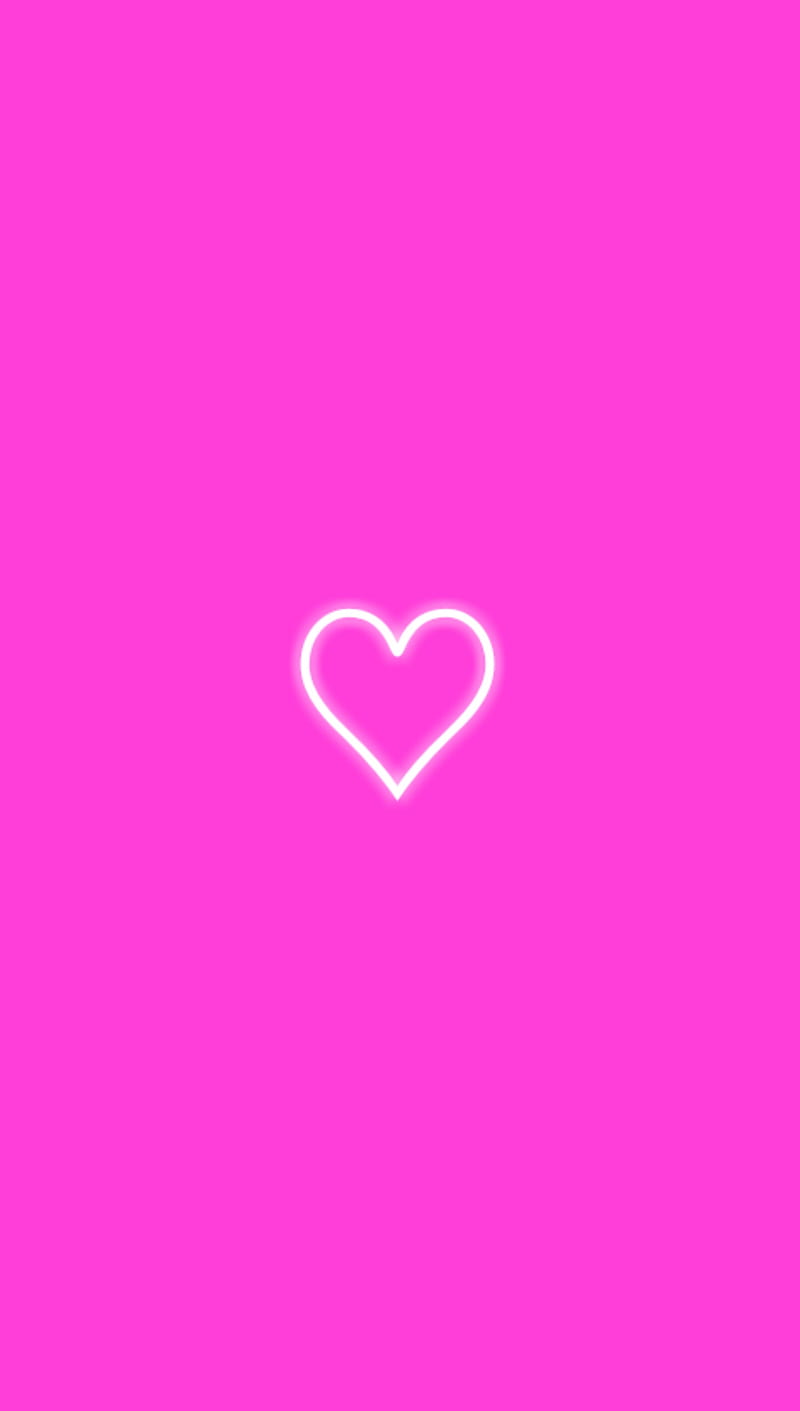 Neon Heart, heart, love, neon, new, pink, retro, shock, wave, white, HD ...