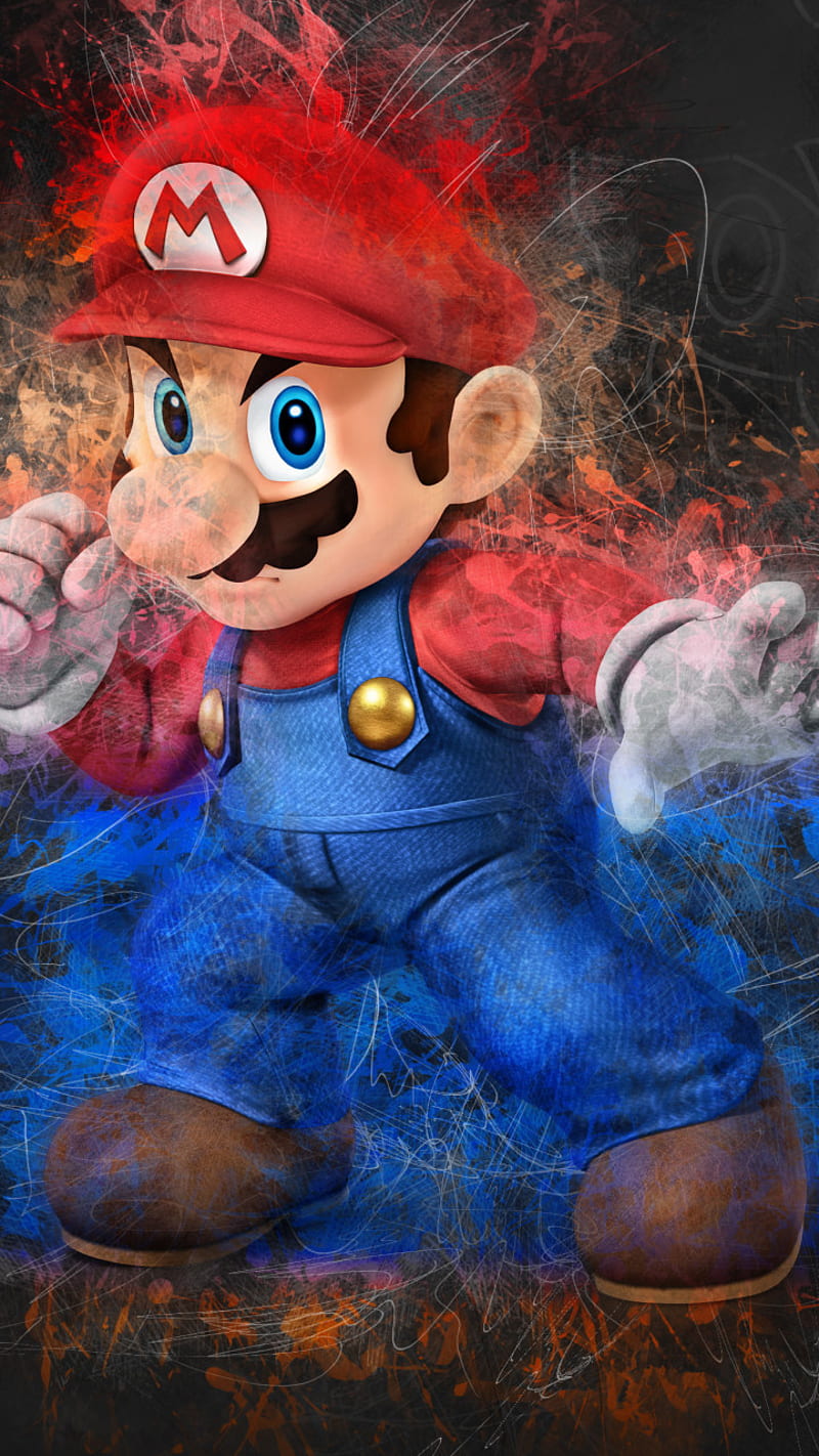 Mario, smash, super mario, HD phone wallpaper